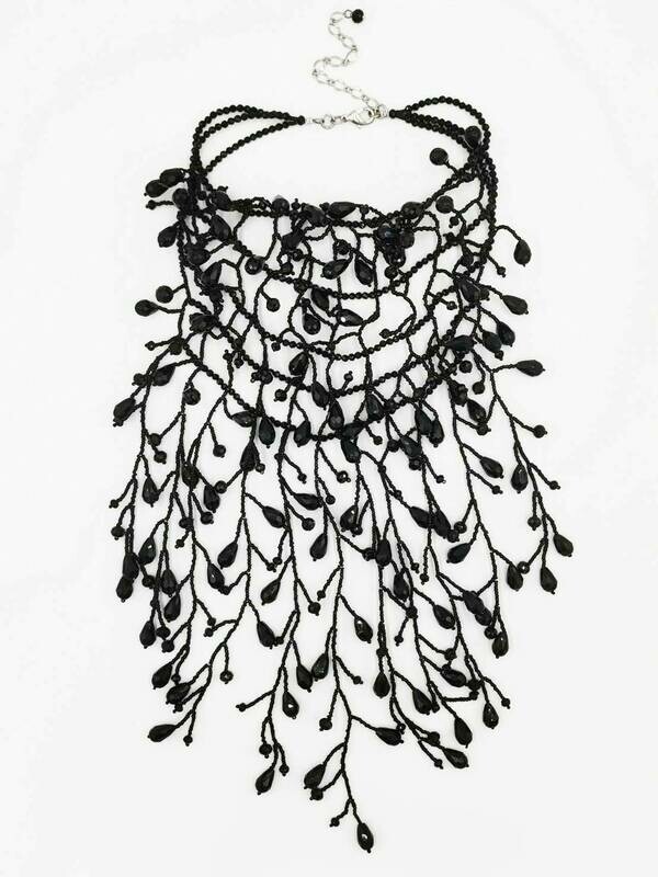 Jet Splendor Statement Necklace