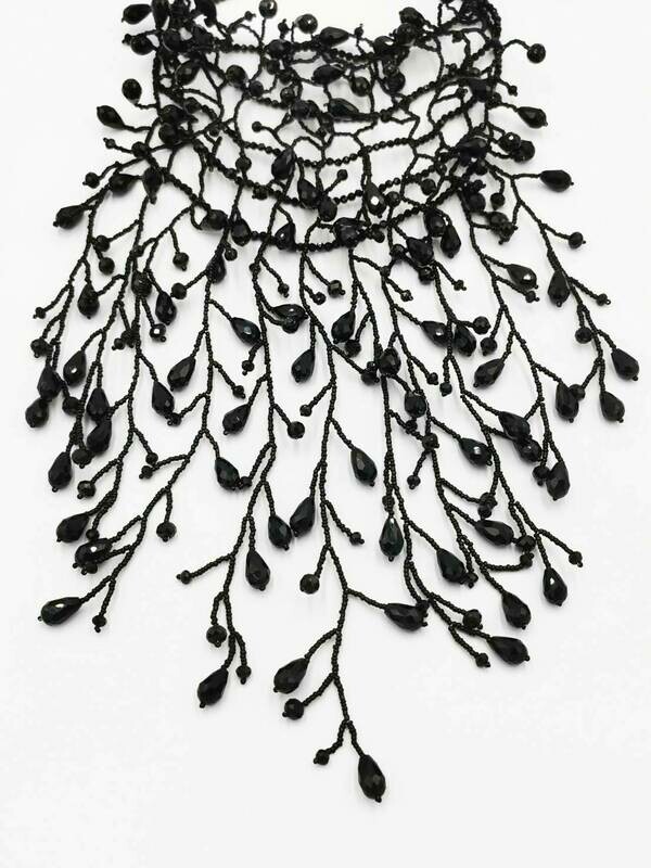 Jet Splendor Statement Necklace