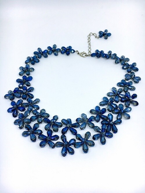 Blue Bedazzled Crystal Necklace