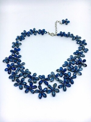 Blue Bedazzled Crystal Necklace