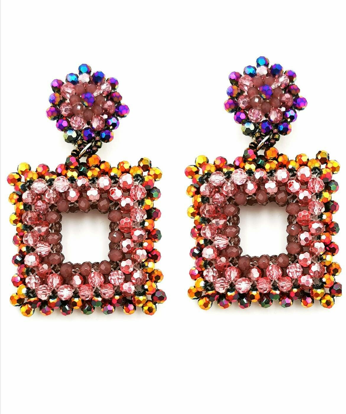 Geometric Crystal Earrings