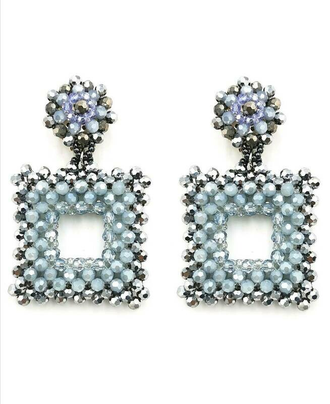 Geometric Crystal Earrings