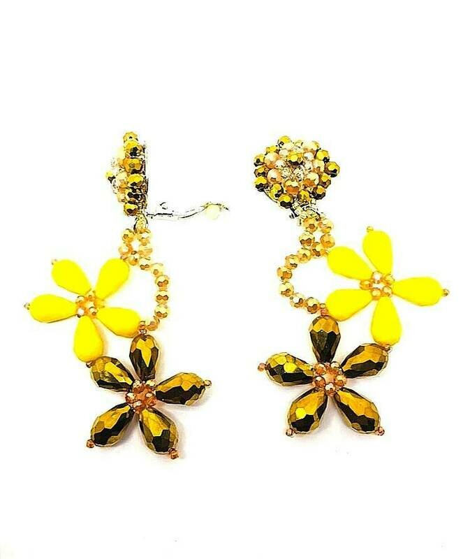 Golden Gems Clip-On Earrings