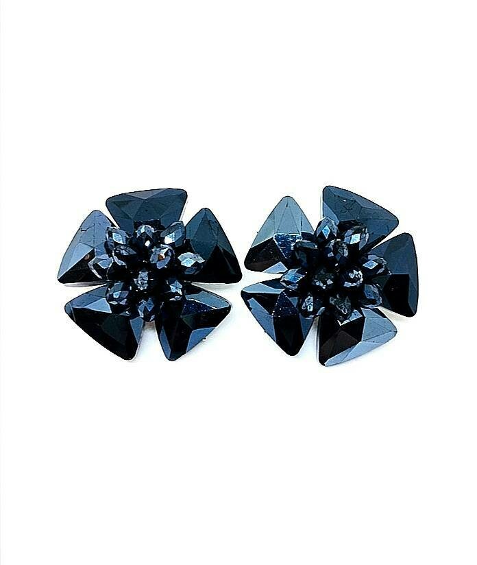 Blooming Blue Crystal Earrings