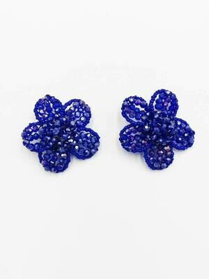 Electric Blue Floral Earrings