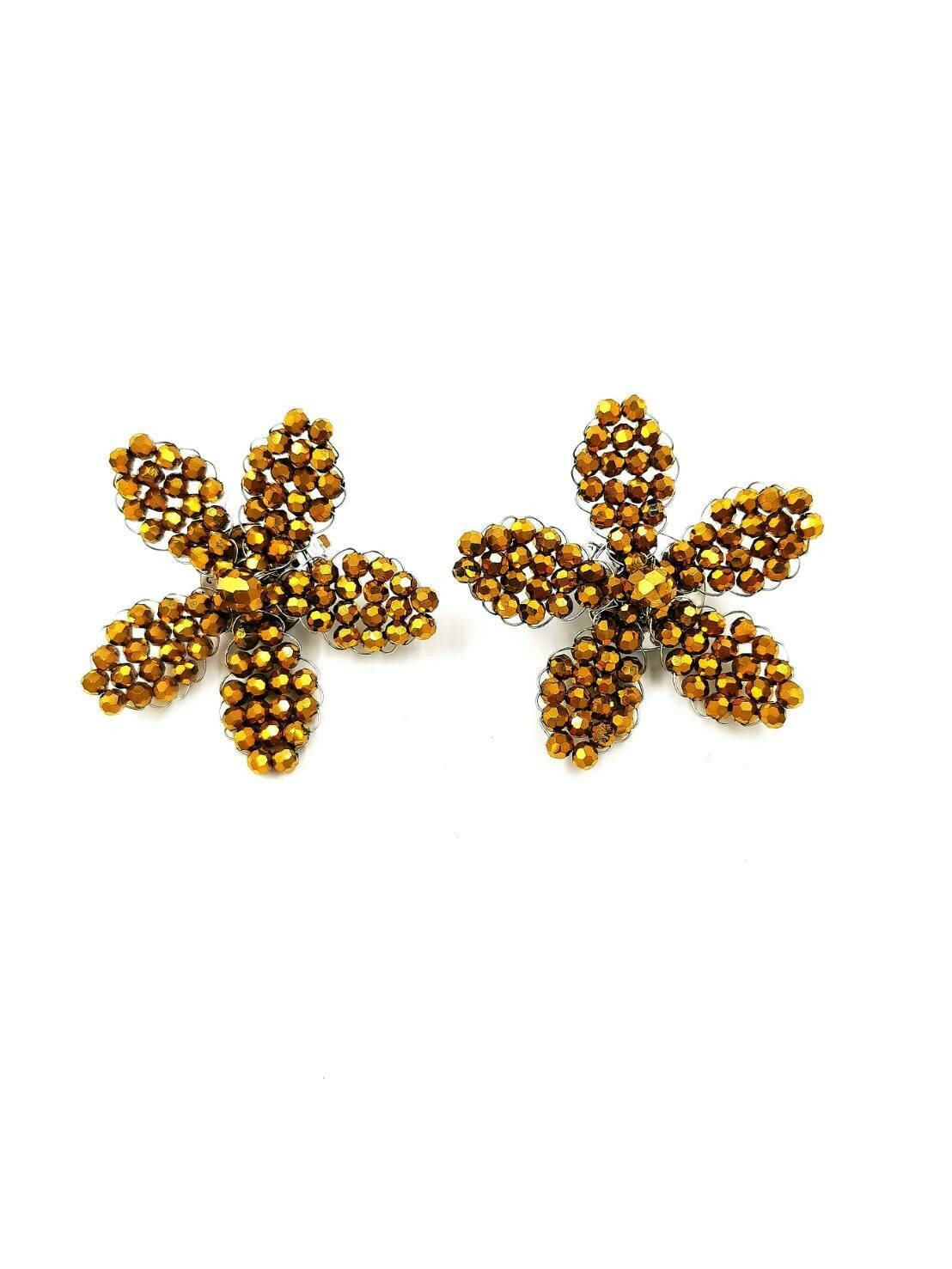 Golden Aura Flower Earrings