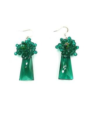 Pure Elegance Golden Crystal Drop Earrings