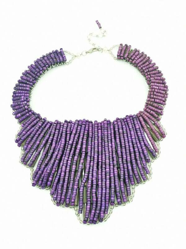 Racy Purple Bib Necklace