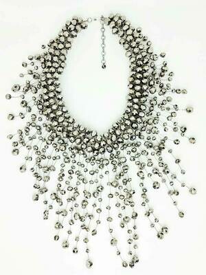 Grey Glamorama Statement Necklace