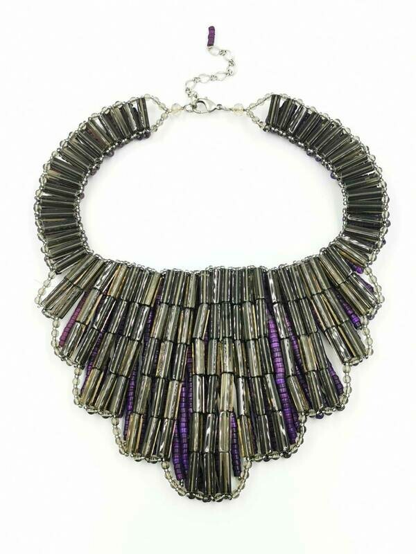 Racy Purple Bib Necklace