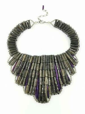Racy Purple Bib Necklace