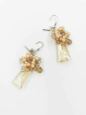 Show Stopping Navy Blue Crystal Floral Earrings