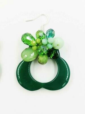 Green Gleam Dangle Earrings