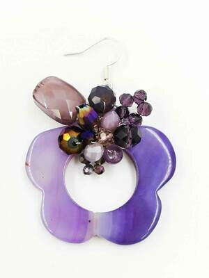 Purple Scallop Dangle Earrings
