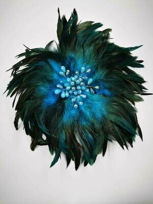 Feather and Crystal Brooch