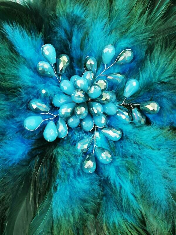 Feather and Crystal Brooch
