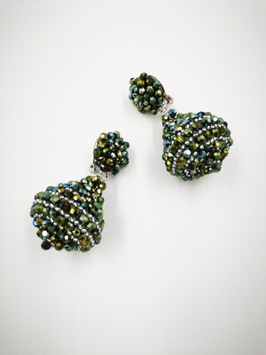 Green Sparkle Dangle Earrings