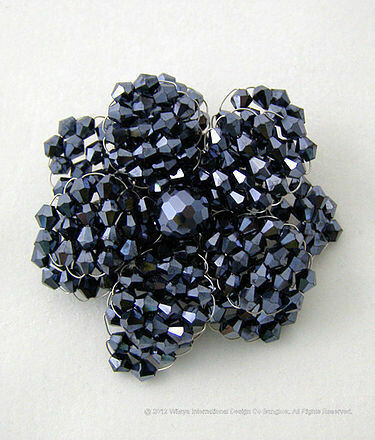 Gorgeous Metallic Silver Crystal Brooch