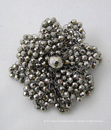 Gorgeous Metallic Silver Crystal Brooch