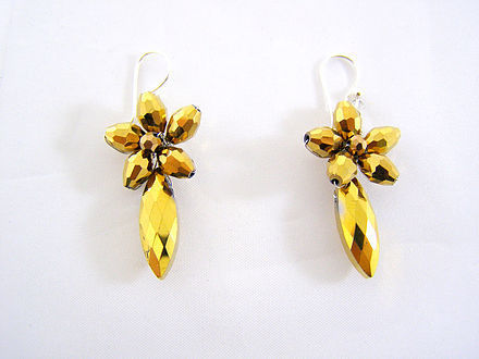 Enchanting Lush Gold Crystal Earrings