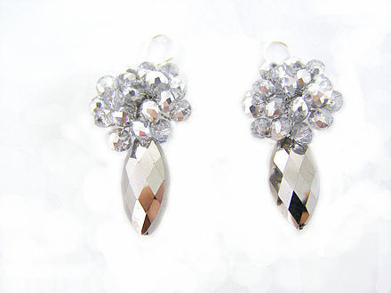 Elegant and Classy Floral Silver Crystal Earrings