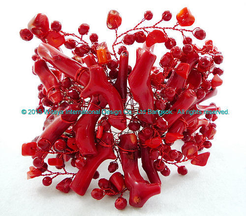 Fiery Red Coral Bracelet