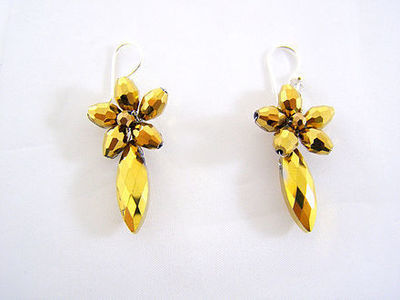 Enchanting Lush Gold Crystal Earrings