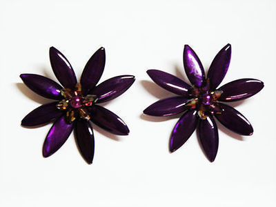 Purple Posies Earrings