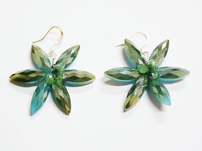 Green Glimmer Earrings