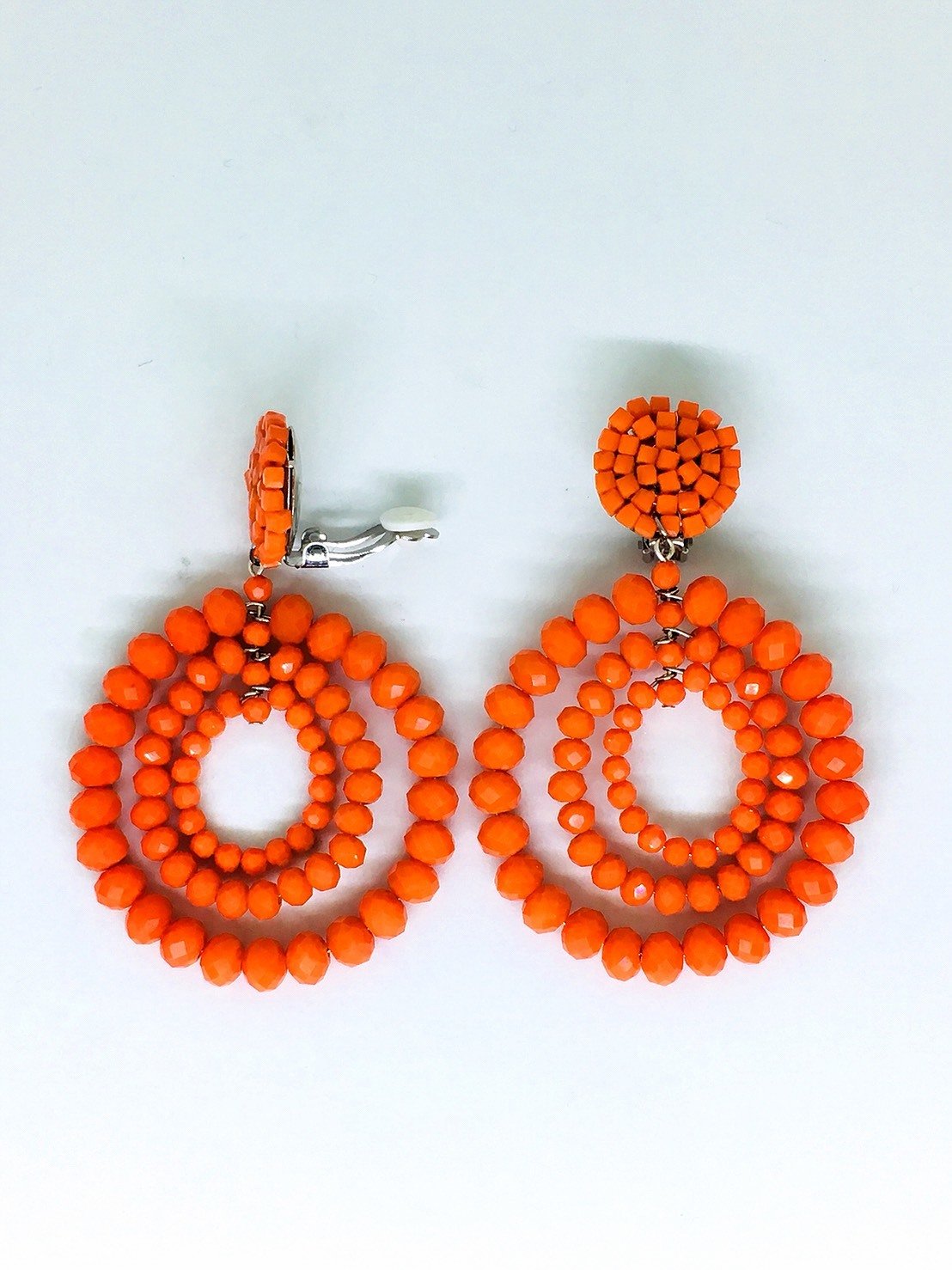 Orange Crystal Drop Earrings