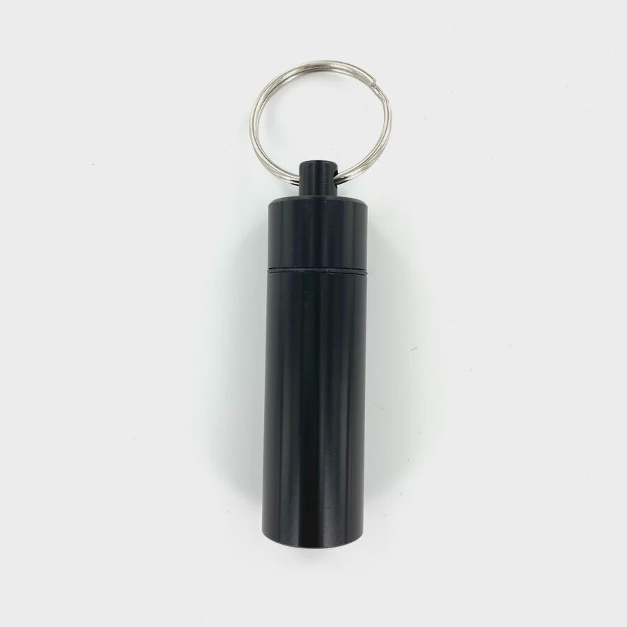 Black Oil Vial Key Ring