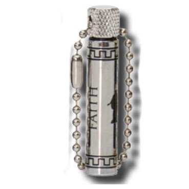 Oil Vial, Christus &amp; Faith, Black &amp; Silver
