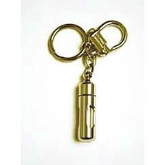 Oil Vial Key Chain Window Gold