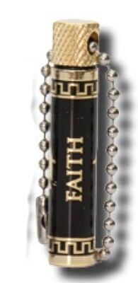 Oil Vial, Christus &amp; Faith, Black &amp; Gold