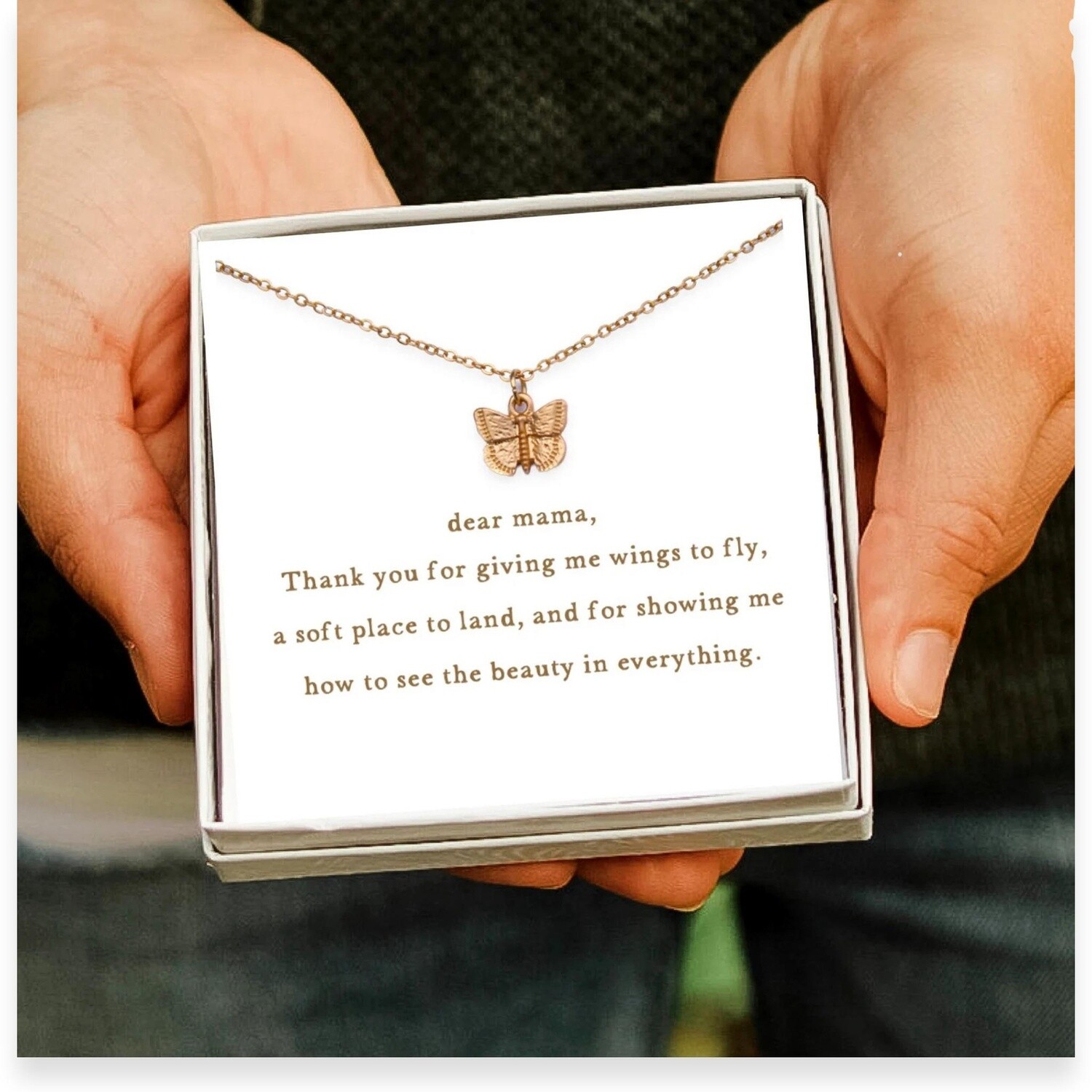 Dear Mama, Butterfly Necklace, Material: Gold Finish