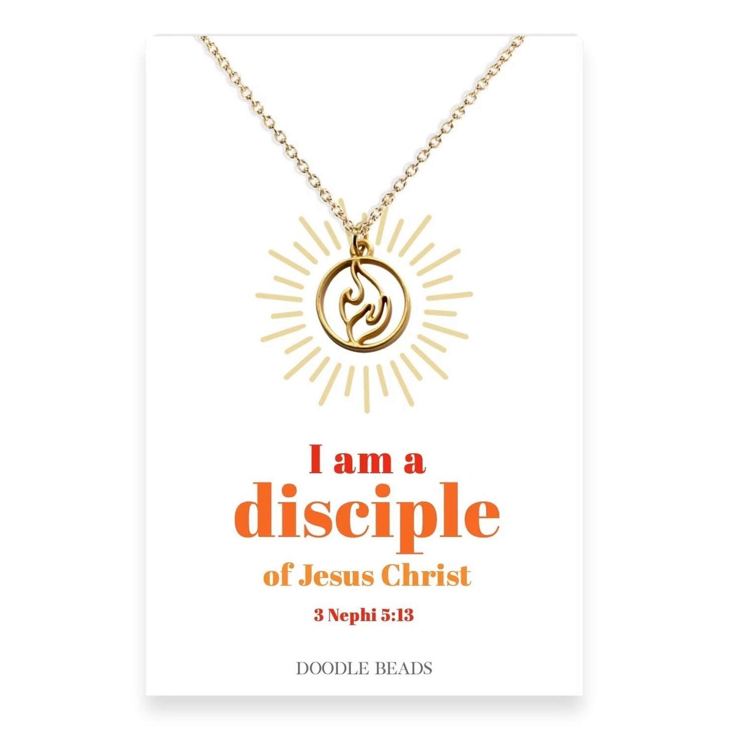 I Am A Disciple Of Jesus Christ Necklace, Material: Gold Finish