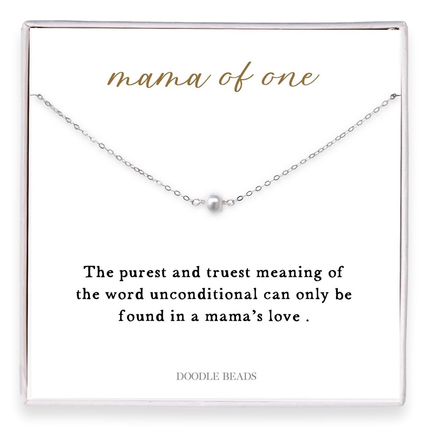“Mama” Freshwater Pearl Necklace, Material: Silver, Size: Mama of One