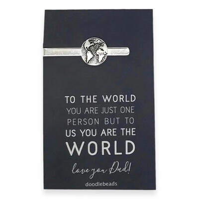 Dad World Tie Bar