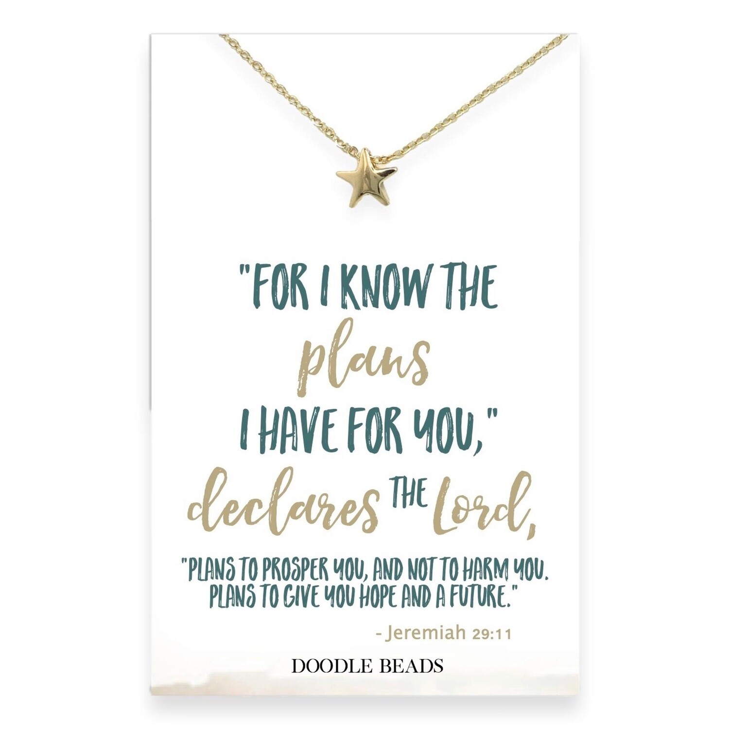 I Know The Plans Star necklace, Material: Gold Finish