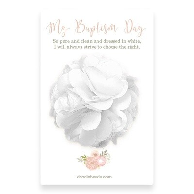 Baptismal Hair Flower White Lizzy