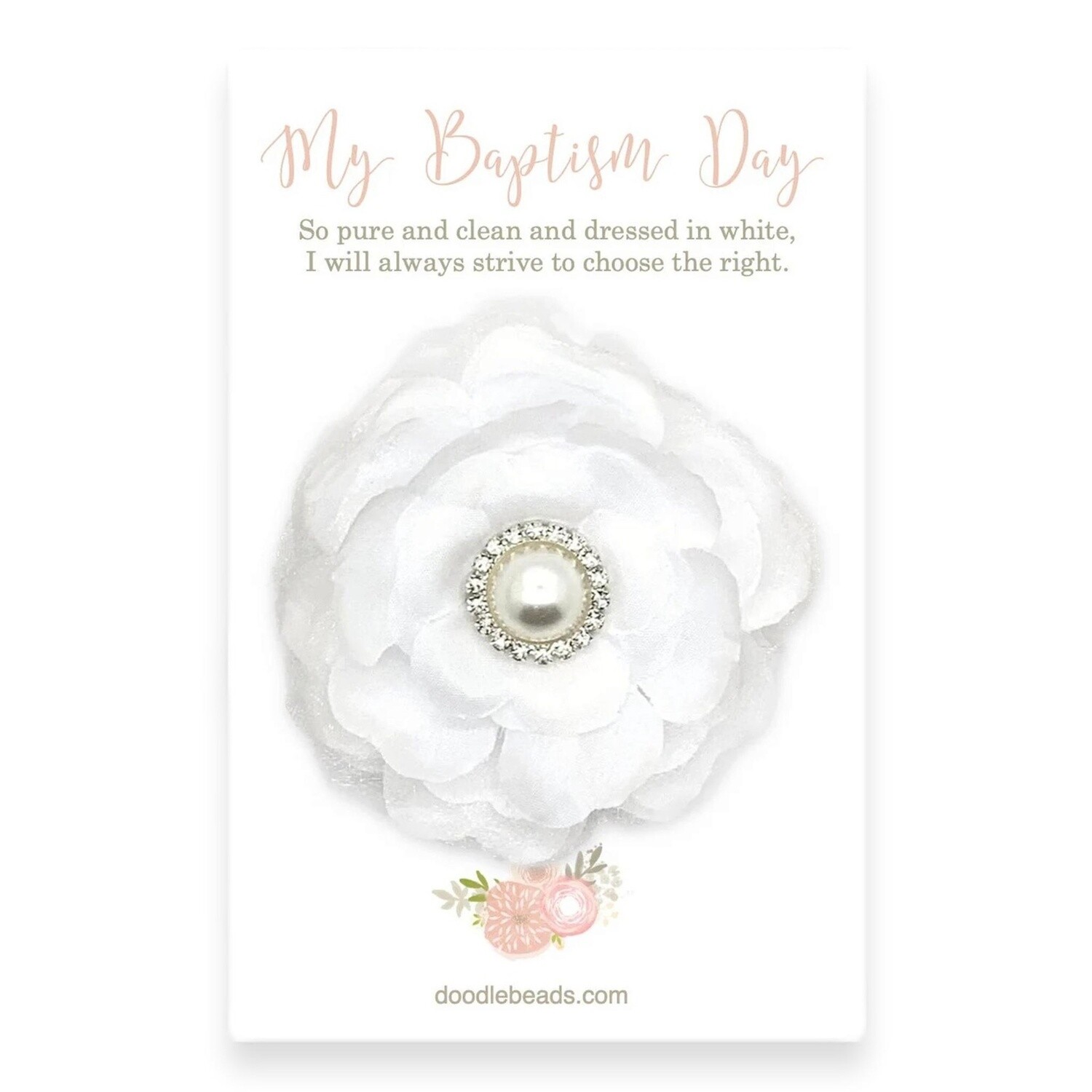 Baptismal Hair Flower White Whitney