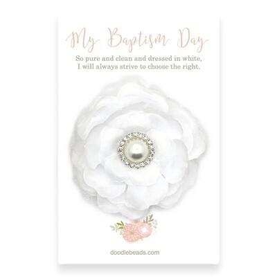 Baptismal Hair Flower White Whitney