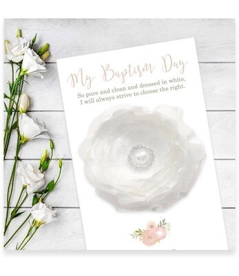 Baptismal Hair Flower White Whitney