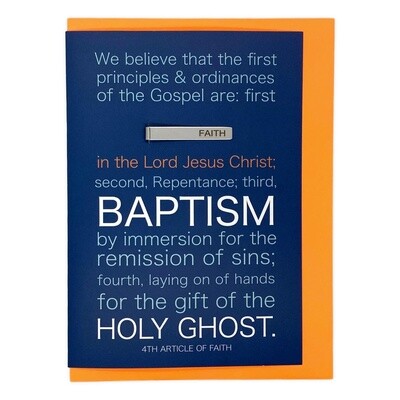 Baptism Greeting Card with Faith Tie Bar