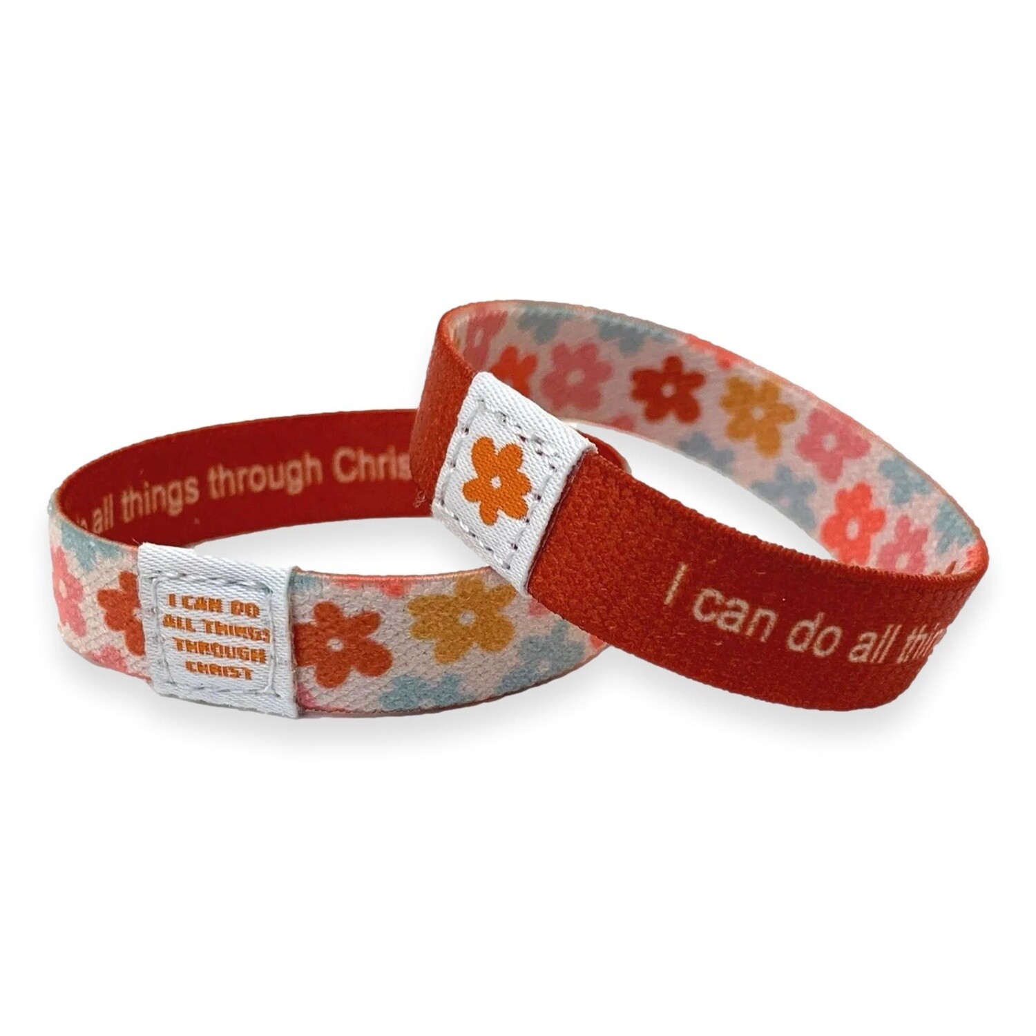 I Can Do All Things Through Christ Wristband, Daisy