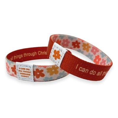 I Can Do All Things Through Christ Wristband, Daisy