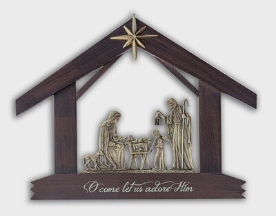 Holy Family Scene &quot;oh Come Let Us Adore Him&quot;
