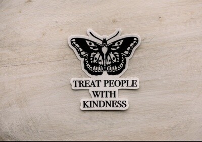 Treat People With Kindness Vinyl Sticker, 3x2 in