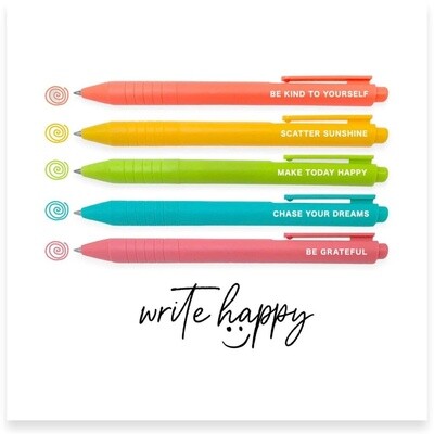 Write Happy 5 Piece Gel Pen Set, Make Today Happy