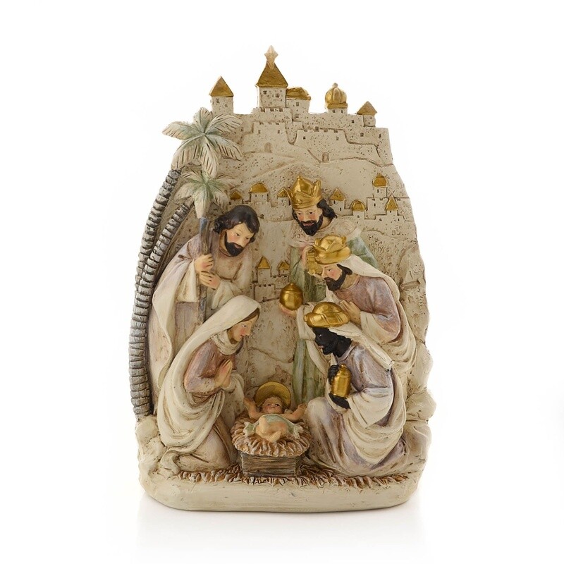 White &amp; Gold Nativity Scene